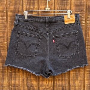 Levi's Premium Black Ribcage Button Up Jean Shorts